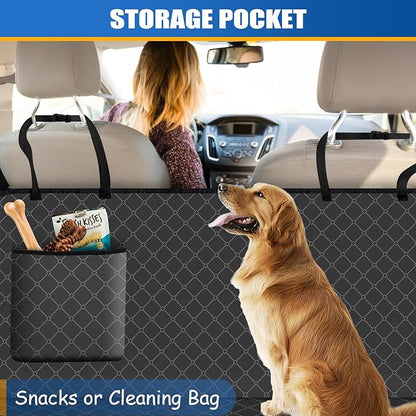 Dog Car Seat Cover for Back Seat Dog Seat Cover with Storage Pocket Dog Hammock Protects Against Dirt Dog Seat Covers for Cars Scratch Prevention Fits for SUVs and Trucks 54"x 58"