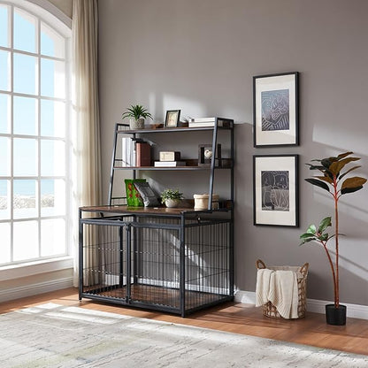 Furniture Style Dog Crate for Small/Medium/Large/X-Large Dog 3 Doors, 3-Layer Storage