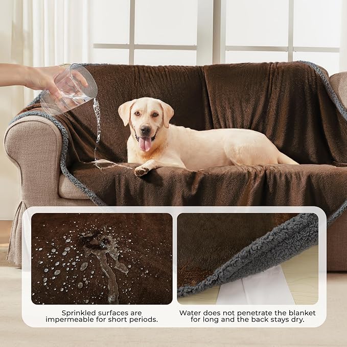 Luciphia Waterproof Blanket for Large Dogs Liquid Proof Large（65" x 57"）