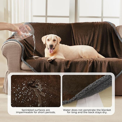 Luciphia Waterproof Blanket for Large Dogs Liquid Proof Large（65" x 57"）