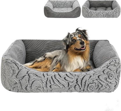 2 in 1 Dog Bed Washable Pet Cooling Beds for Large Medium Small Dogs Cats Orthopedic Reversible Washable Sofa Rectangle Durable Puppy Cuddler Soft Calming Sleeping Bed