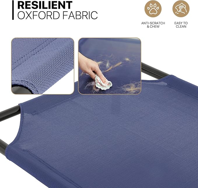 MoNiBloom Elevated Dog Bed Cooling Raised Ped Bed Portable Dog Cot for Camping or Beach 35 Inches