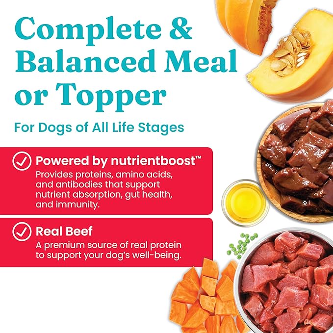 Solid Gold Air Dried Dog Food Toppers for Picky Eaters - Healthy Dog Treats Made with Real Beef to Serve as Meal Topper or Dog Treat - Supports Muscle Growth, Immunity, and Healthy Digestion - 4 oz