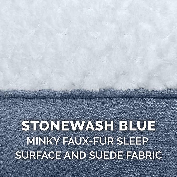 Furhaven Replacement Dog Bed Cover Minky Plush & Suede Pillow Top Mattress