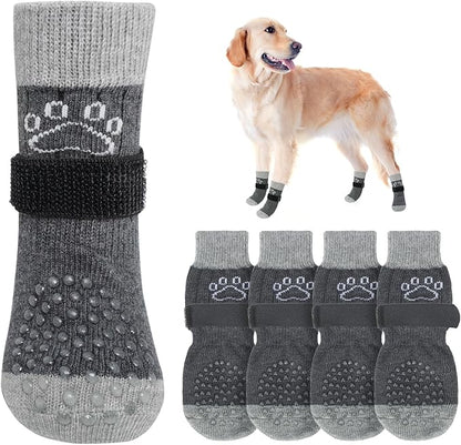 SCENEREAL Dog Socks to Prevent Licking Paws for Hardwood Floors Anti Slip