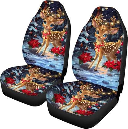 Christmas Deer Car Seat Covers Set Car Seat 4 Soft