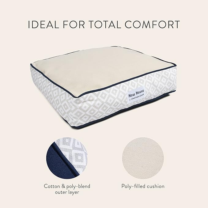 Now House for Pets by Jonathan Adler Grey Diamond Cushion Dog Bed