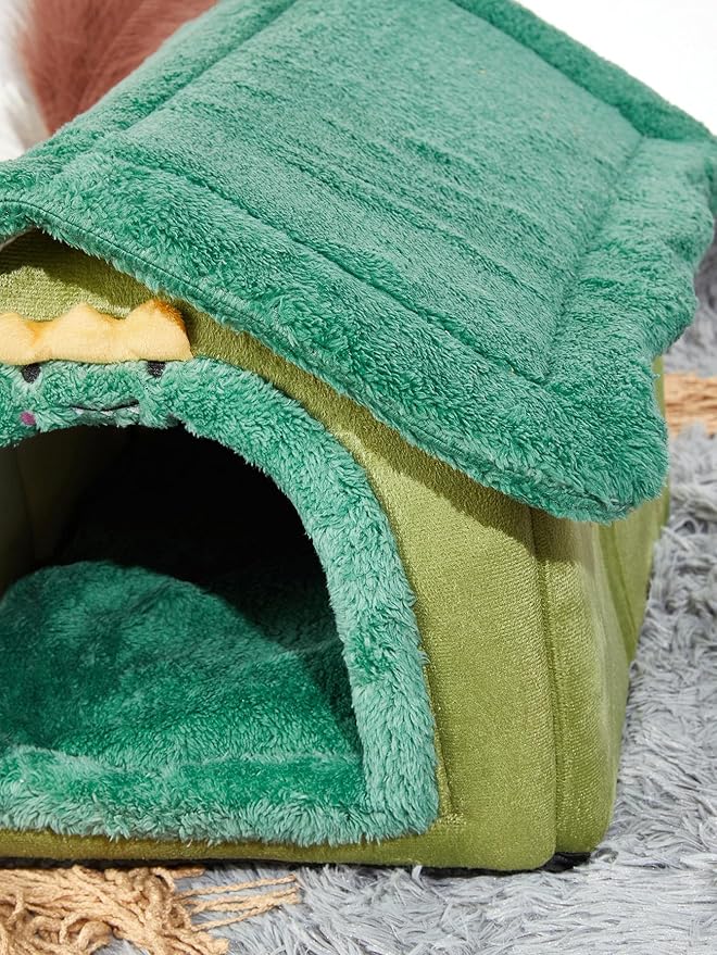 QWINEE Dinosaur Design Cat Dog Bed Pet Tent