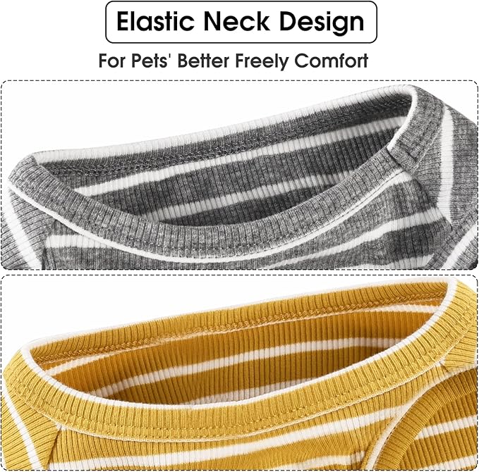 Koneseve Dog Shirt Vest Lightweight Stretchy Dog T-Shirts 2 Pack