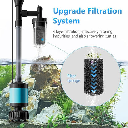 Electric Aquarium Gravel Cleaner, Multifunction Fish Tank Cleaner, 6 in 1 Fish Tank Cleaning Tools, Automatic Aquarium Vacuum Gravel Cleaner Set for Change Water, Wash Sand, Water Circulation