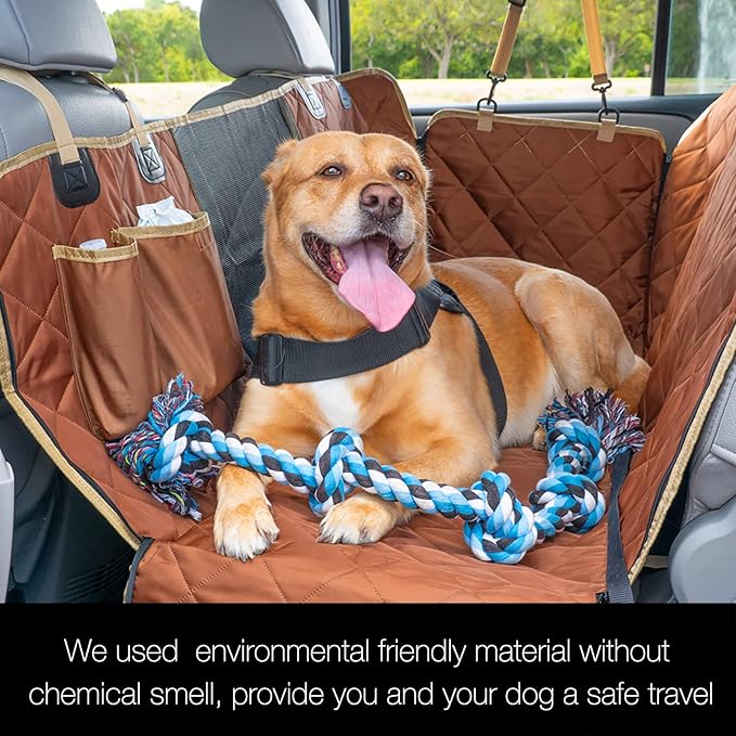 iBuddy Dog Car Seat Cover Waterproof Dog Seat Cover for Back Seat with Mesh Window