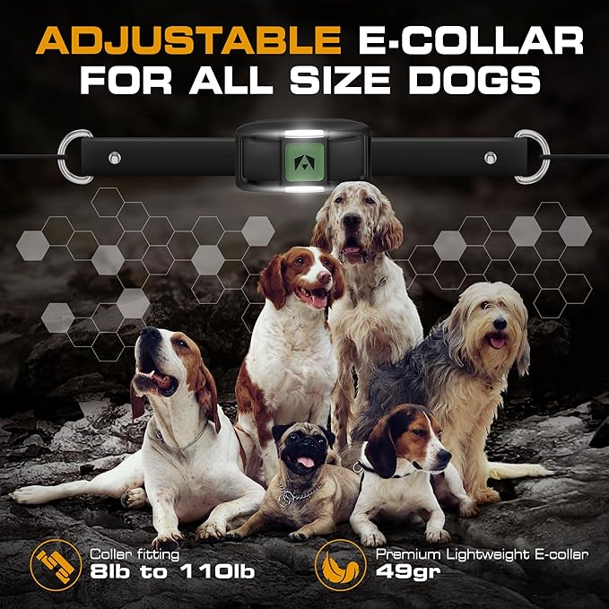 INVIROX Shock Collar for Large Dogs [SPARK K9 X2] 124 Levels 2 Dog Training Collars with Remote 1100yd Range IP67 Waterproof