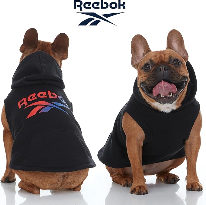 Reebok Dog Hoodie – Fleece Dog Sweater with Leash Hole