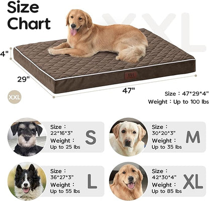 Orthopedic Dog Beds for Large Dogs with Removable Washable Cover 48 inch,