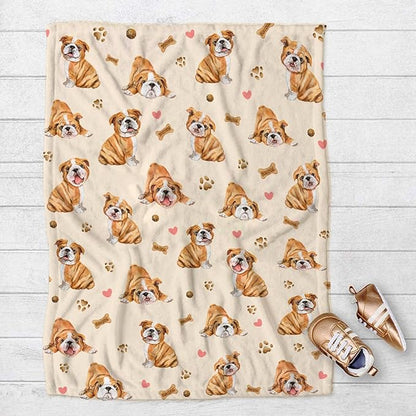 Cute Bulldog Dog Blanket Dog Blanket Gifts Super Soft Bulldog Blanket for Dog 40"x30" for