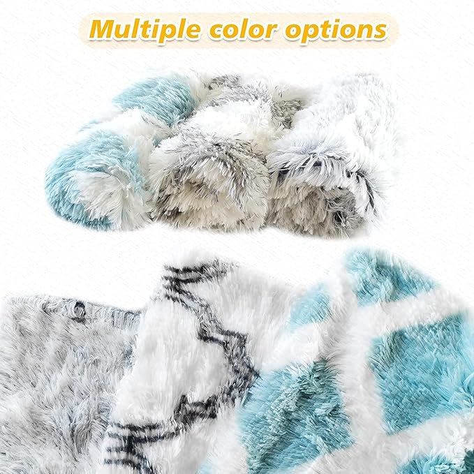 PJYuCien Throw Blanket for Dogs & Cats - Fluffy Fleece Calming Pet Throw Blanket, Large Size 30in x 40in, Super Soft and Warm for Indoor, Machine Washable, Grey Puppy Kitten Blanket