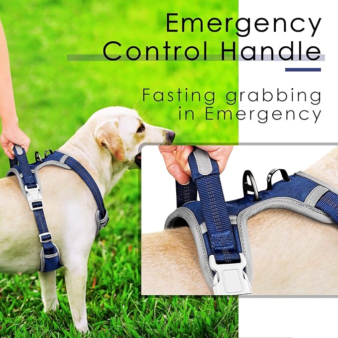 ThinkPet No Pull Harness Breathable Sport Harness with Handle-Dog Harnesses Reflective Adjustable for Medium Large Dogs