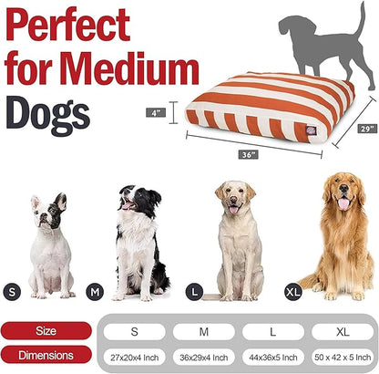 Majestic Pet Rectangle Medium Dog Bed Washable – Non Slip Comfy Pet Bed – Dog Crate Bed with Removable Washable Cover – Dog Kennel Bed for Sleeping 36x29x4 Inch