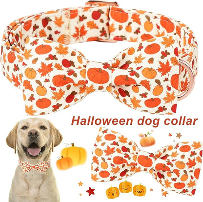 ARING PET Fall Dog Collar-Cute Halloween Dog Collar with Bow