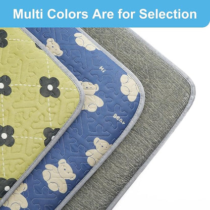 Jiupety Thin Cozy Cotton Dog Crate Bed Mat with Bear 28" x 22" x 0.8", Comfy