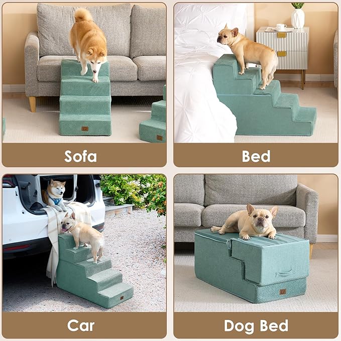 EHEYCIGA Dog Stairs for Small Dogs 13.5" H 3-Step Dog