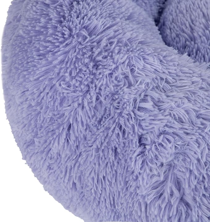 Best Pet Supplies Round Donut Dog Bed with Plush Faux Fur Fabric 27x27x7.5''