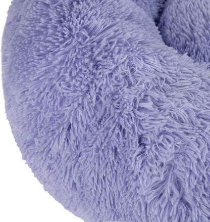 Best Pet Supplies Round Donut Dog Bed with Plush Faux Fur Fabric 20x20x6''