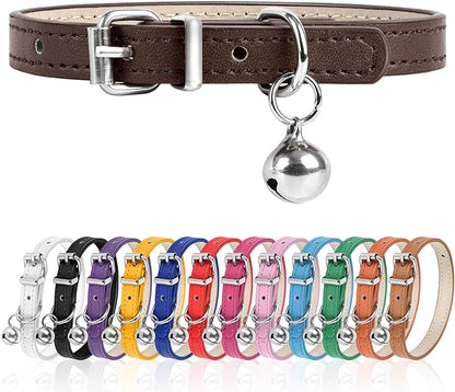 XXS Dog Collar for Teacup Adjustable Teacup Dog Collar for Small Medium Large Dogs 3/8 inch Width (Brown