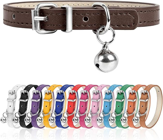 M Dog Collar for Small Dogs Adjustable Dog Collars Cat Collar for Small Medium Large Dogs 1 inch Width (Brown