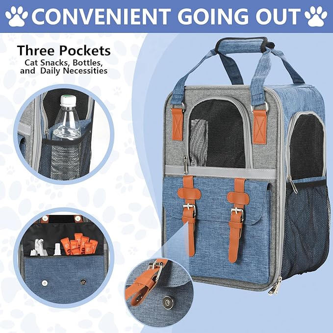 Cat Backpack, Cat Backpack Carrier, Pet Carrier for Small Dogs and Puppies up to 15 lbs, Versatile and Perfect for Travel, Walks, Outdoors and at Home!