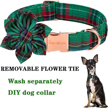 Unique style paws Dog Collar with Flower Tie