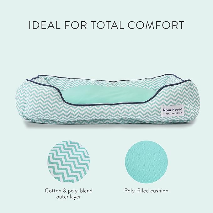 Now House for Pets by Jonathan Adler Teal Chevron Cuddler Dog Bed (FF16409)