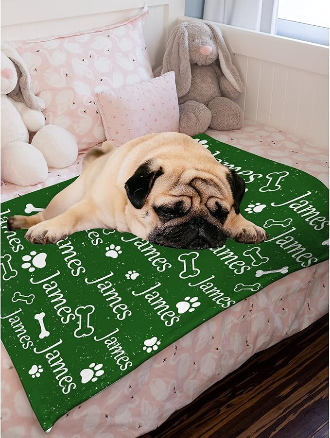 Personalized Dog Blankets Dog Paw Print Blanket Puppy Blanket 40"x30" for