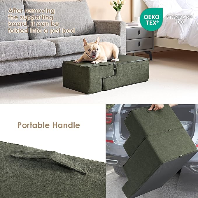 EHEYCIGA Dog Stairs for Bed 18”H 4-Step Dog