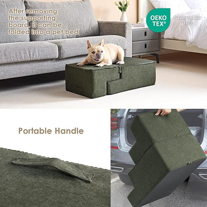 EHEYCIGA Dog Stairs for Bed 18”H 4-Step Dog