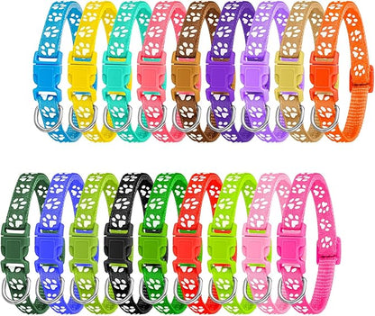 BOUMUSOE 18 Pcs Puppy Collars for Litter Adjustable 19-32cm )