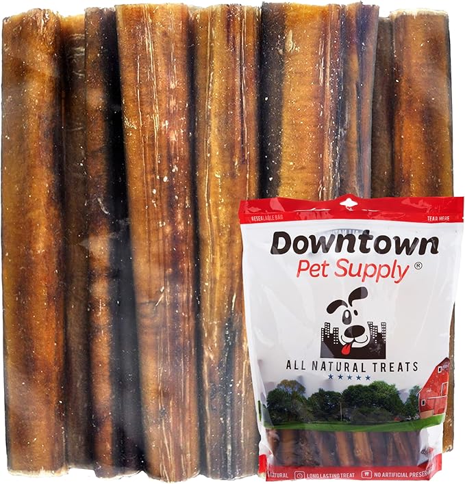 Downtown Pet Supply USA Sourced 12", 3 Lb. Jumbo Bully Sticks for Large Dogs - Rawhide Free Dog Chews Long Lasting and Non-Splintering - Single Ingredient, Low Odor Bully Sticks for Medium Dogs