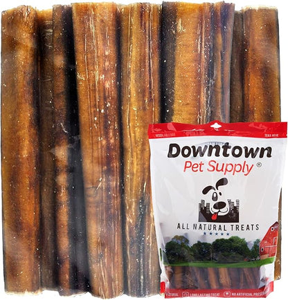 Downtown Pet Supply USA Sourced 12", 8 Oz. Jumbo Bully Sticks for Large Dogs - Rawhide Free Dog Chews Long Lasting and Non-Splintering - Single Ingredient, Low Odor Bully Sticks for Medium Dogs