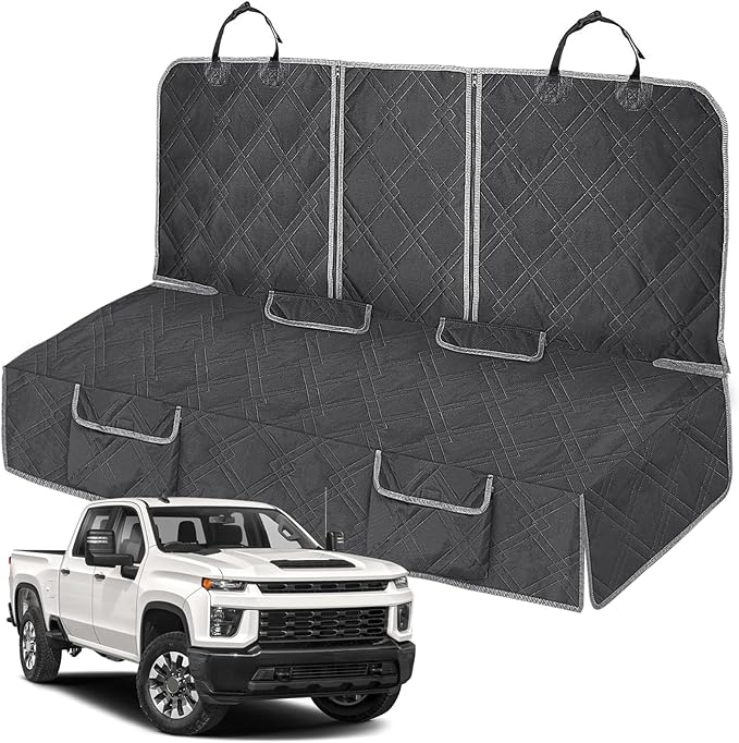 Dog Car Seat Cover Compatible with Full-Size Truck F150/250/350 Chevy 1500 2500 3500, 600D
