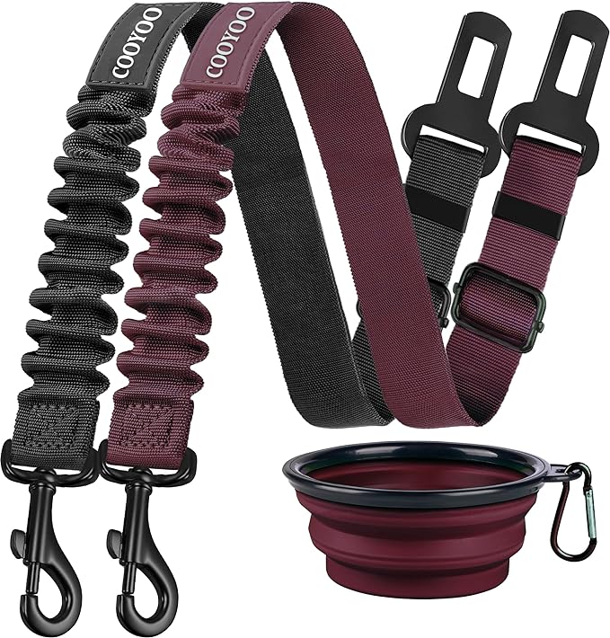 COOYOO Dog Seat Belt 3 Piece