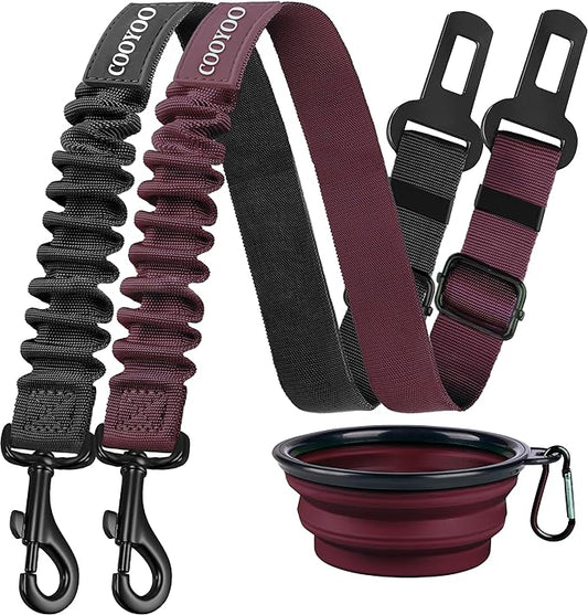 COOYOO Dog Seat Belt 3 Piece