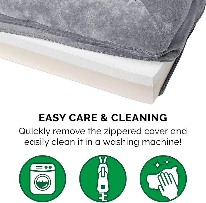 Furhaven Memory Foam Dog Bed for Large/Medium Dogs w/ Removable Bolsters & Washable Cover 55 lbs