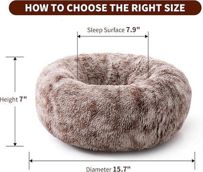 Calming Dog Bed for Cats and Small Dogs 15.7'')