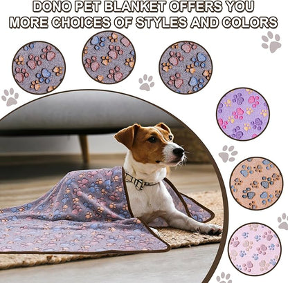 Dono 1 Pack 3 Dog Blankets, Soft Fluffy Fleece Pet Blanket Warm Sleep Mat Paw Print Design Puppy Kitten Throw Blanket Doggy Mat, Blanket for Dogs