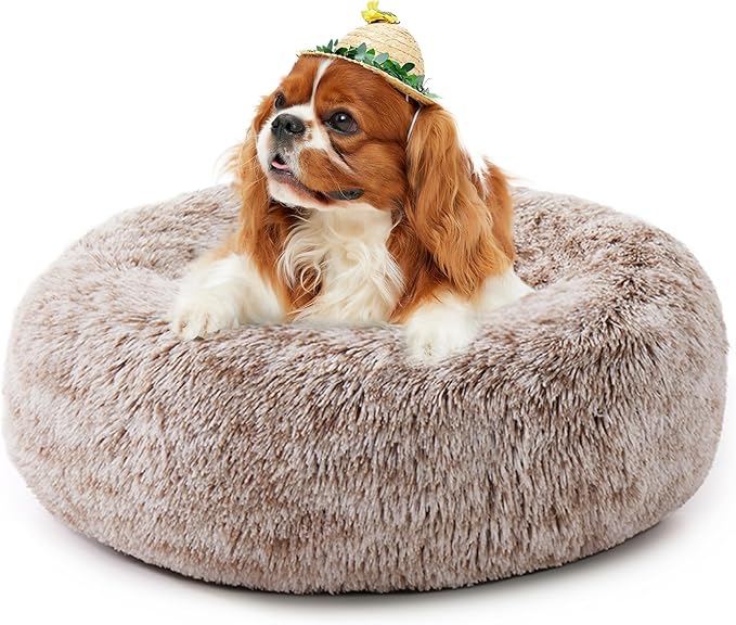 Calming Dog Bed for Cats and Small Dogs 15.7'')