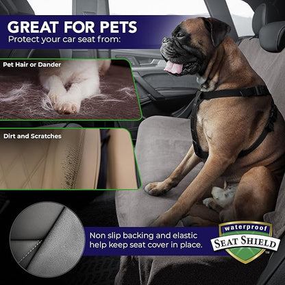 Washable Backseat Cover- Universal Heavy Duty Non-Slip Back Seat Protector for Kids