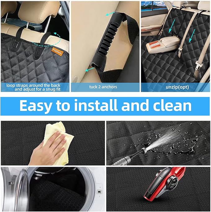 Dog Back Seat Cover Protector for SUV Trucks Cars Protector(Black3)