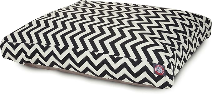 Black Chevron Large Rectangle Indoor Outdoor Pet Dog Bed With Removable Washable Cover By Majestic Pet Products