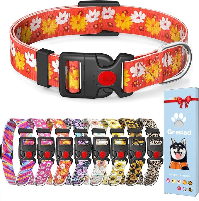 Cute Floral Dog Collar for Small Medium Large Dogs