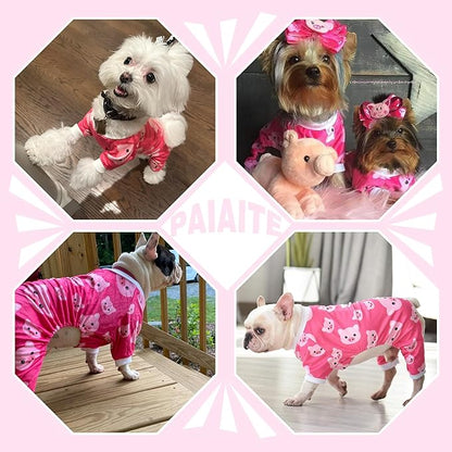 Paiaite Dog Pajamas Onesie: Comfortable Four-Legged Apparel for Small, Medium, & Large Dogs, Polyester Material for Comfort, Wrinkle Resistance, Moisture Wicking, and Stretchiness Pink Pig L